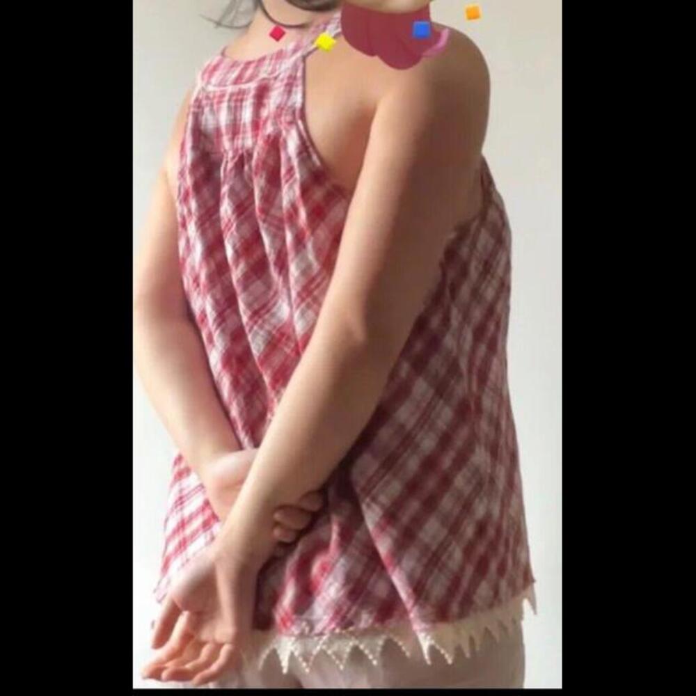 FREE PEOPLE  Red  Plaid Blouse Top L